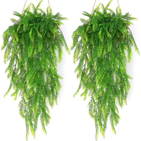 2pcs 82cm plantes artificielles suspendues faux mur de vigne perse jardin intérieur et extérieur (vert) (1/5)