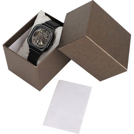FORSINING Montre Homme Automatique Mécanique Étanche avec Bracelet Acier Inoxydable Noir