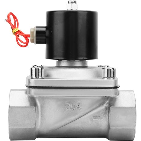 Électrovanne inox 1/2'' unidirectionnelle, passage direct, AC220V, pour air, eau et gaz (1/5)