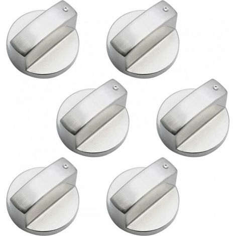 Pack of 6 mm universal metal control knobs for gas stoves, ovens, hobs, YMYNY