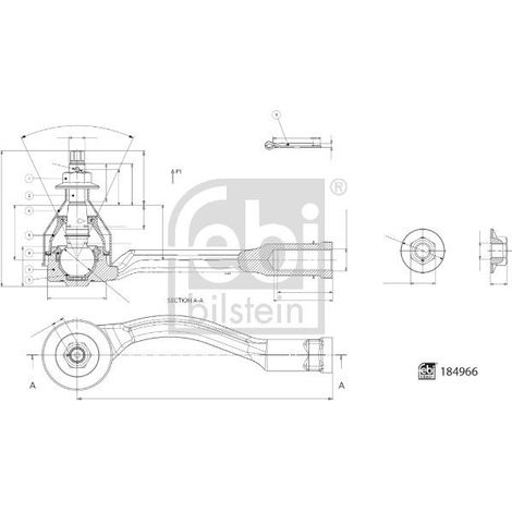 Rotule de barre de connexion FEBI BILSTEIN 184966 HYUNDAI 56820-M5000