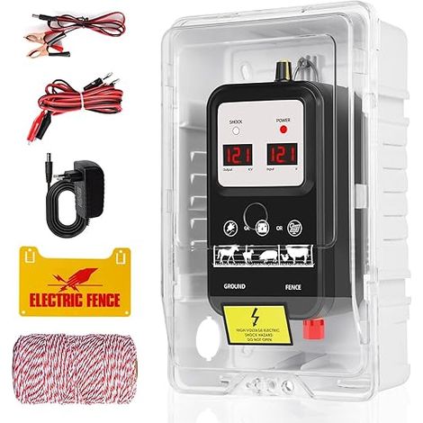 ClôTure éLectrique, Cloture Electrique Pour Animaux, éLectrificateur De ClôTure éLectrique, Electrificateur Cloture Electrique , Pour La Protection Des Animaux (Black) (1/5)