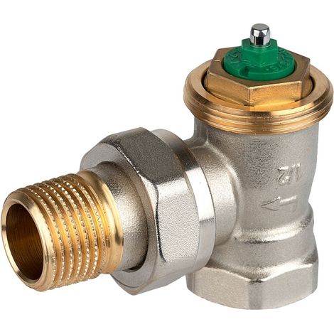 Thermostatventilkörper LX Messing vernickelt, Eck kurz, 1/2'' (1/3)