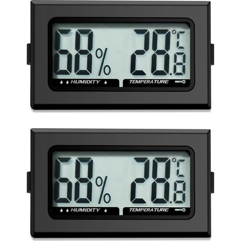 Thermomètre numérique pour intérieur, hygromètre, thermomètre intérieur, pour reptiles, hygromètre numérique, pour bureau, cuisine, thermomètre LCD, incubateur, thermomètre de serre (2) (1/5)