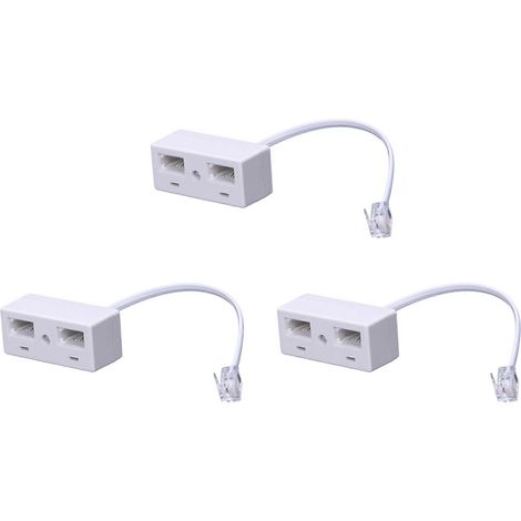 3 adaptateurs téléphoniques RJ11 mâle vers deux prises BT (1/5)