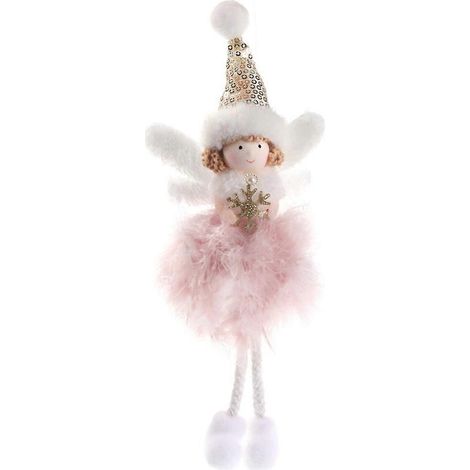1 décoration de poupée ange de Noël, ornement créatif en plumes pour poupée, décoration de Noël-10822cm-Pink (1/3)
