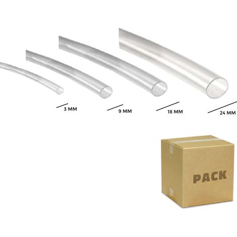 Kit Tubo Termoretráctil 4 Diámetros Transparente Contracción 3:1    Transparente (1/2)