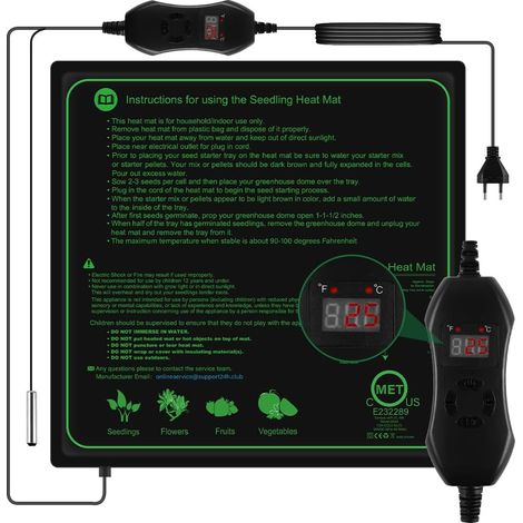 Tapis Chauffant Semis, 5252cm 70W Tapis Chauffant pour Plantes, Tapis Chauffant pour Plantes avec Thermostat pour semis, Tapis Chauffant pour Plantes Imperméable pour la Germination des semis (1/5)