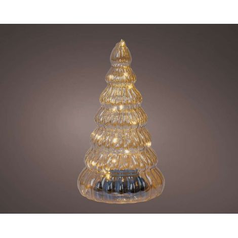 Lumineo Albero Luminoso in Vetro - Ambra - 15 Micro LED - 22cm