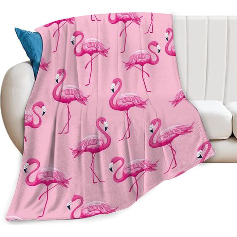 Weiche, rosa Flamingo-Fleecedecke, 127 x 102 cm, bequemer Plüschflanell, ein perfektes Geschenk für Frauen, Mädchen und Kinder – ideal zum Kombinieren mit Flamingo-Dekorationen.