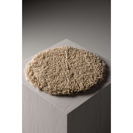 Katy coussin de chaise Ø34 cm similicuir beige.