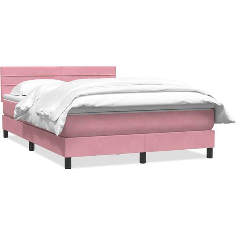 Maison Exclusive - Giroletto a Molle con Materasso Rosa 140x210 cm in Velluto