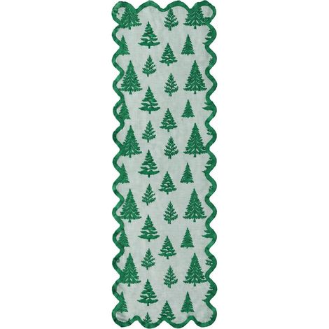 Chemin de table de Noël, rouge et vert, 36 x 178 cm, dentelle jacquard, décoration de salle à manger 36 cm x 178 cm - TR-JA061 (1/5)