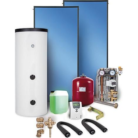 Kit solaire SX 2.51 montage sur toiture 5,02m2 avec reservoir solaire 300 L (1/5)