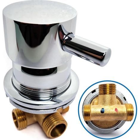 (Threaded)Mitigeur Robinets De Douche en Laiton Vanne De Dérivation Mélangeur D'eau Froide et Chaude Robinet De Baignoire Pour Salle De Douche/salle D (1/5)