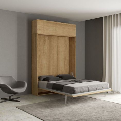 Letto matrimoniale Kentaro Quercia Natura con pensile vasistas