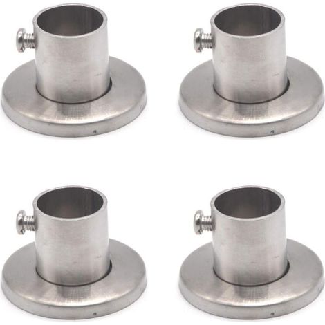 Support de barre de placard en acier inoxydable 304, support à bride pour prises de poteau de placard, convient pour les tuyaux de placard jusqu'à 25 mm de diamètre, vis incluses (1/5)