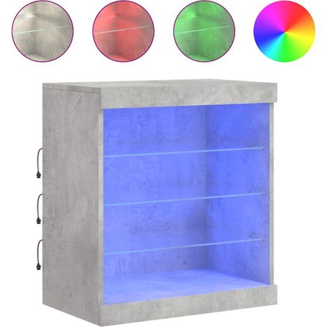 Maison Exclusive - Aparador con luces LED gris hormigón 60,5x37x6 (1/5)