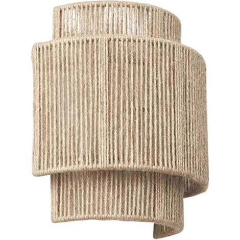 Retro-Wandlampenschirm aus geflochtenem Rattan, chinesisches Muster, Schnur (1/5)