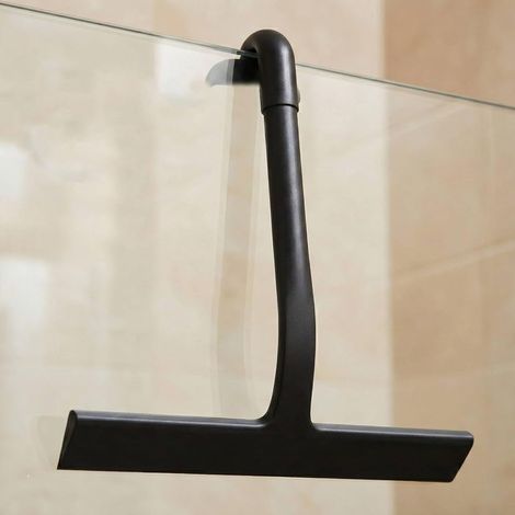 Raclette de douche, silicone, noir, pour vitres et carrelage (1/5)
