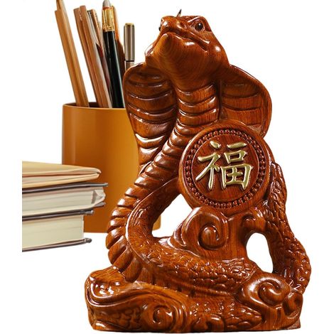 Décor De Table Serpent Petite Sculpture Rustique Décorative Ophidienne Artisanale Figurines Petits Animaux pour Décoration Salon Chambre et Bureau Sculpture (1/5)