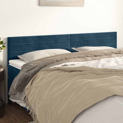 vidaXL Cabeceros terciopelo azul oscuro 180x5x78/88 cm (1/5)