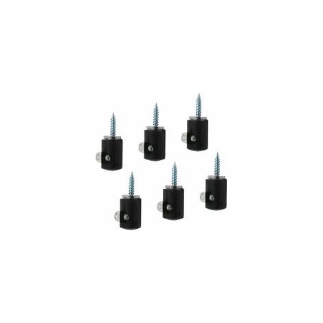 Lot de 6 crochets d'éclairage pour lustre, crochet pour lustre, plafonnier, câble (Noir)