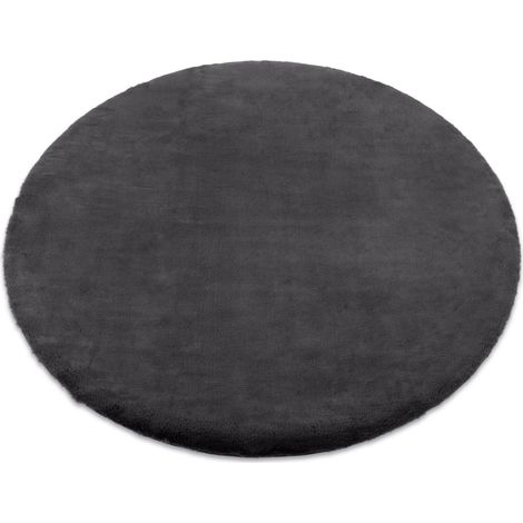 Carpet BUNNY circle grey IMITATION OF RABBIT FUR grey round 140 cm