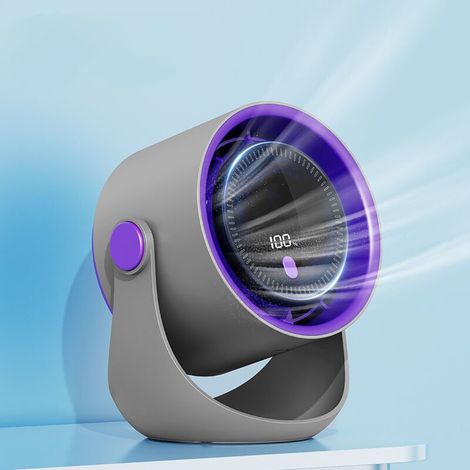 Ventilateur De Table - 100 Niveaux De Vitesse - Affichage Led Numerique - Silencieux 23 Db - Portable Pour Bureau Chambre Dortoir - 1 Unite (1/4)