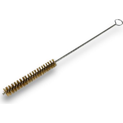 Lot de 10 goupillons LAITON multifonction  Ø 15 mm  Garnissage 100 mm  Longueur 300 mm  Ramonage brossage curetage nettoyage  Conduits tubes tuyaux  Kibros 13015300Lx10