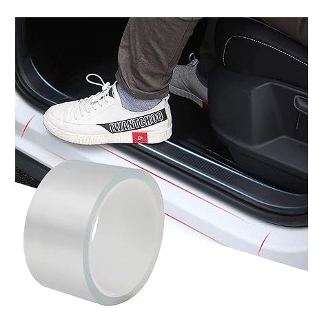 Car Door Sill Sticker - Transparent Protective Film 5cm x 10m for Painting, Door Edge and Bumper