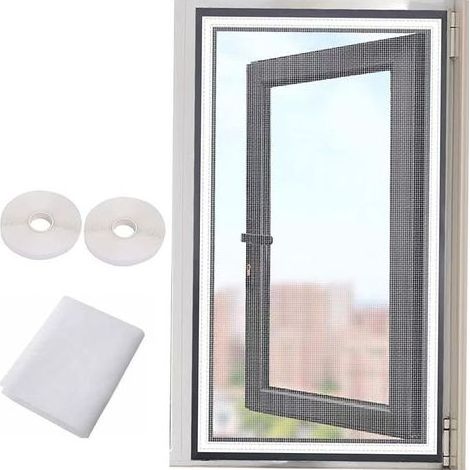 100x170 cm moustiquaire pour fenêtre en filet anti-insectes, protection contre les moustiques, mouches et autres insectes, avec rubans adhésifs auto-fixants (1/5)