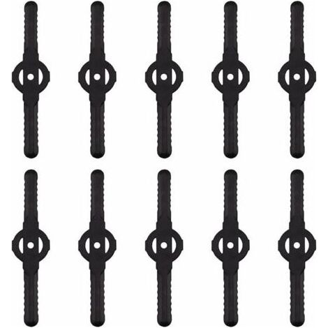 Lame plastique coupe bordure, 10 pcs Lames En Plastique Cutter Remplacer Pour ensemble doutils de coupe herbe sans fil, remplacement de lames de coupe de tondeuse à gazon en plastique(noir) (1/5)