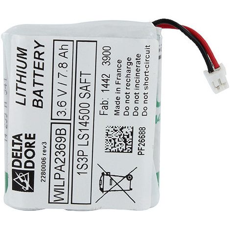 Bloc pile pour clavier tactile 8000 – Batterie 3.6V – Technologie lithium – Compatible avec DELTA DORE