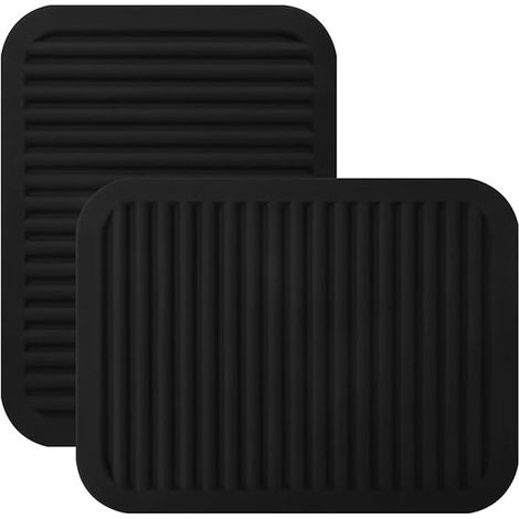 2 piezas, Agarraderas para ollas, Agarradera para ollas calientes, Negro, Posavasos para ollas y sartenes calientes, 29,522,50,6 cm, Silicona (1/5)