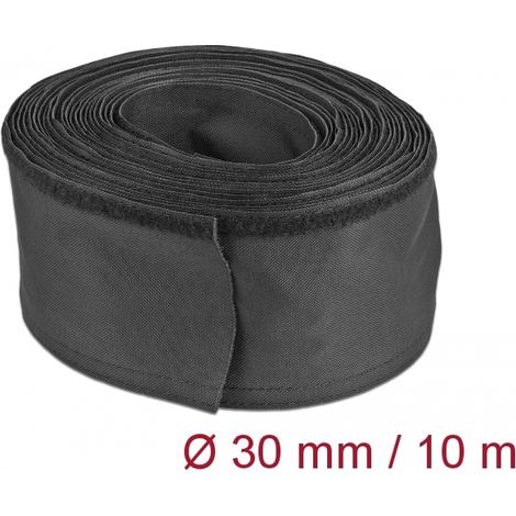 Delock Manga tejida con cierre de gancho y lazo resistente al calor 10 m x 30 mm negro