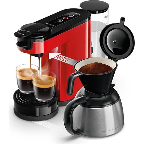 Cafetière filtre 1 L rouge avec verseuse isotherme