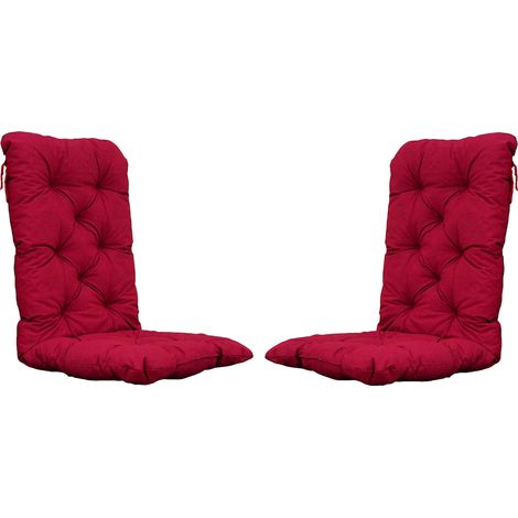 Lot de 2 Chaises à Dossier Haut, 120 x 50 x 8 cm, Rouge (1/5)