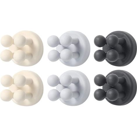 Set di 6 porta spazzolini in silicone, gancio autoadesivo multifunzionale impermeabile, esclusivo porta spazzolini da parete per bagno, cucina, soggiorno, ufficio (1/5)