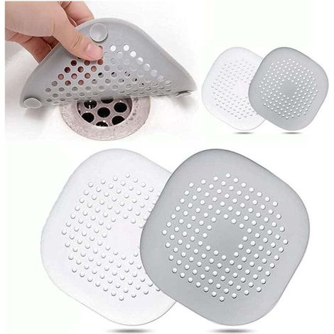4Pcs Protection de Drain de Silicone, Filtre Evier de Cuisine avec Ventouse, Filtre de Couverture de Drain de Baignoire, Filtre D'éVier de Cuisine Et Salle de Bain. (1/4)