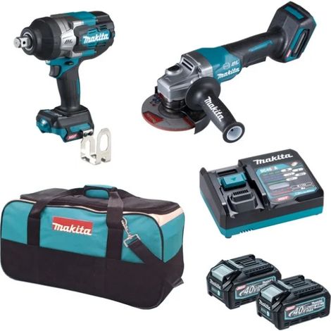 Makita DK0139G202 Set avvitatore ad impulsi e smerigliatrice 40 V con batterie (1/5)