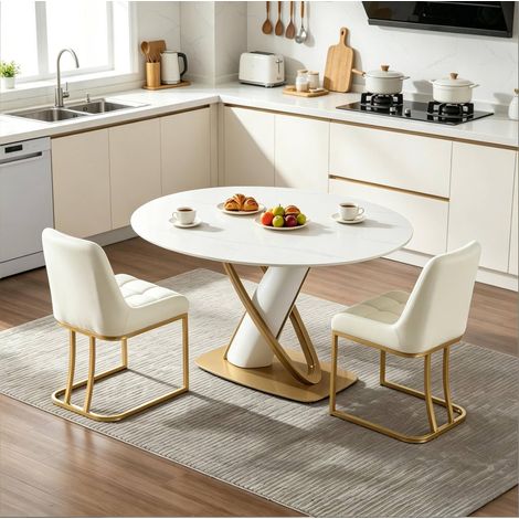 2 sedie imbottite in velluto beige con struttura metallica OKWISH (1/5)