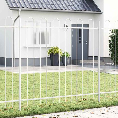 Gartenzaun Boxtel Weiß 1,7 x 1,5 m Pulverbeschichteter Stahl