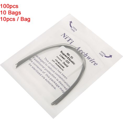 100 pcs fils orthodontiques super élastiques NiTi ronds, arcs dentaires inférieurs 20 pour brackets (1/5)
