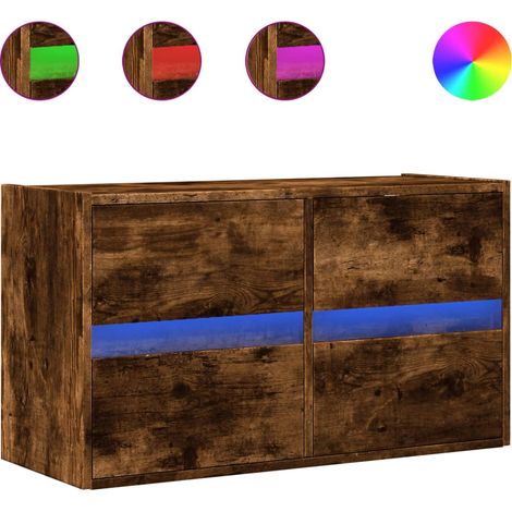 Maison Exclusive - TV-Wandschrank mit LED-Beleuchtung Räuchereich (1/5)