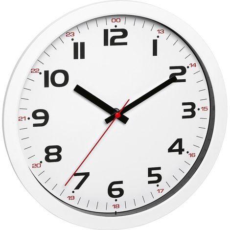 TFA-DOSTMANN HORLOGE MURALE ANALOGIQUE EN VERRE PLASTIQUE BLANC 305 X 38 X 305 MM 60.3050.02 (1/6)