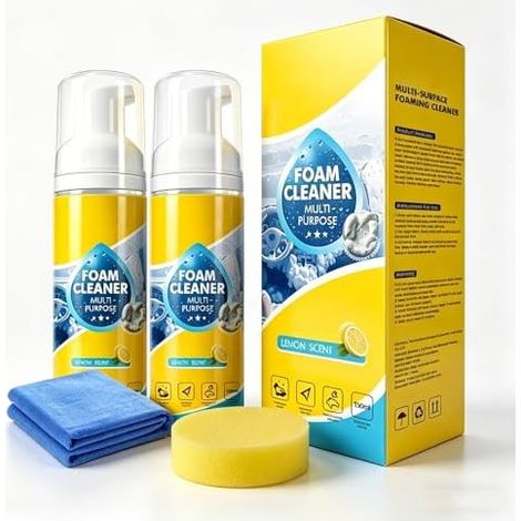 2 pièces Nettoyant mousse multi-enzymatique, pour intérieur auto, cuisine, salle de bain, canapé, sans rinçage, 150 ml (1/5)