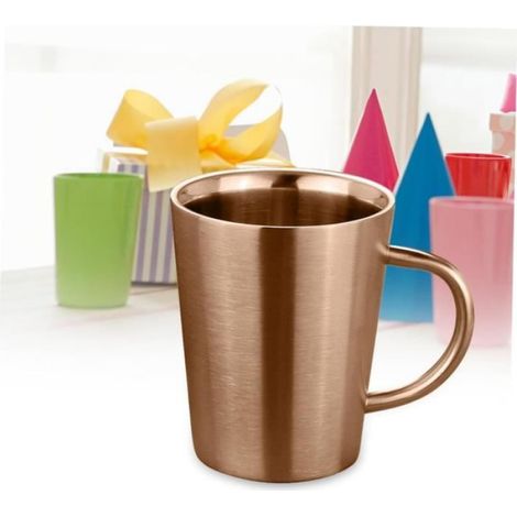 Tasse - MARQUE - Modèle - Acier inoxydable 304 - Or rose - Isotherme double paroi