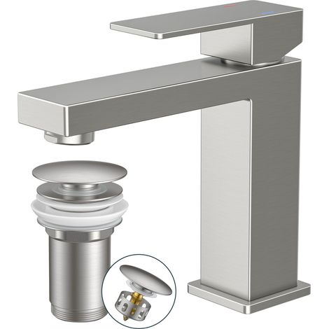 Robinet de Lavabo pour Salle de Bain, Mitigeur Inox (1/5)