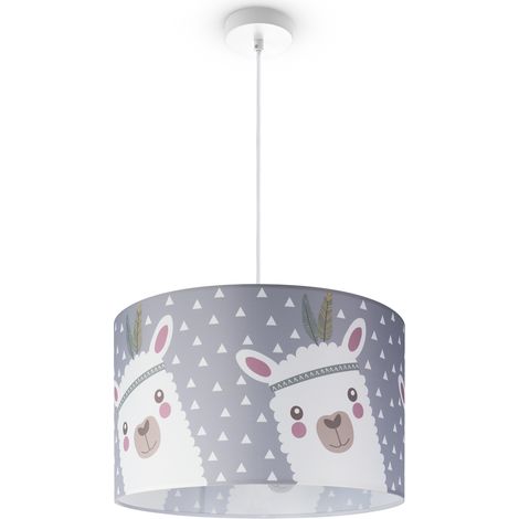 Paco Home Plafonnier Chambre Enfant Suspension Chambre Bébé Pompier Rue Police E27 Lampe à suspension - Blanc, Design 8 (Ø45,5 cm) (1/4)